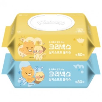 크리넥스 수앤수실키 카카오프렌즈 라이언 물티슈 캡형 80매