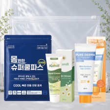 몸편한 3종 쿨세트14호(일체형 쿨파스+카밀핸드크림+LG퓨어더마 선크림)