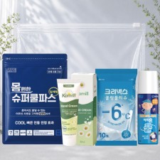 몸편한 4종 쿨세트21호(일체형 쿨파스+카밀핸드크림+쿨링물티슈+유한양행 모기약 쿨액)